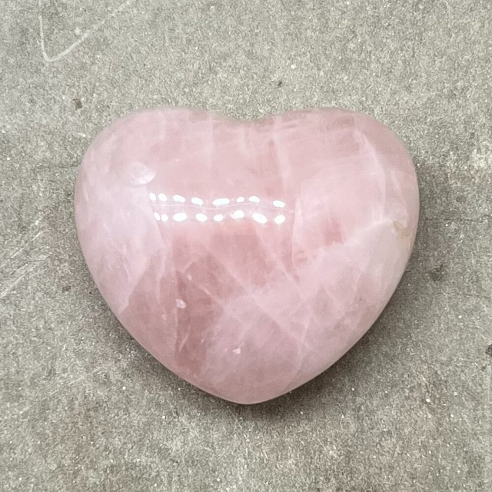 Polished Rose Quartz Chunk Heart Healing Crystal Palm Stone, 2.2 oz.